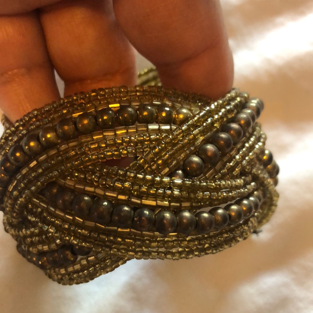 MACY's bronze bead adjustable bracelet